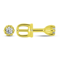 Cercei din aur galben cu pietre Cubic Zirconia Incolor