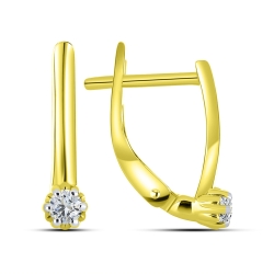 Cercei din aur galben cu pietre Cubic Zirconia Incolor