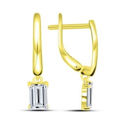 Cercei din aur galben cu pietre Cubic Zirconia Incolor