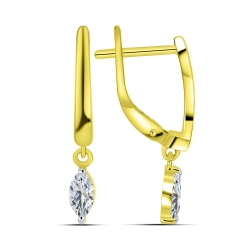 Cercei din aur galben cu pietre Cubic Zirconia Incolor