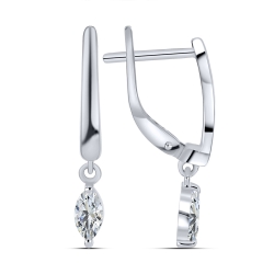 Cercei din aur alb cu pietre Cubic Zirconia Incolor