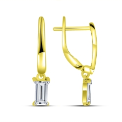 Cercei din aur galben cu pietre Cubic Zirconia Incolor