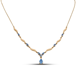 Colier din aur roz cu pietre Topaz Swiss