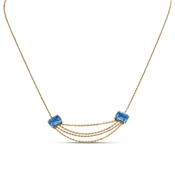 Colier din aur roz cu pietre Topaz Swiss