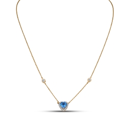 Colier din aur roz cu pietre Cubic Zirconia Incolor, Topaz Swiss