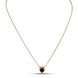 Colier din aur roz cu pietre Cubic Zirconia Incolor, Granat