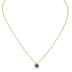 Colier din aur galben cu pietre Diamant, Safir