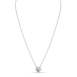 Colier din aur alb cu pietre Cubic Zirconia Incolor
