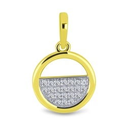 Pandantiv din aur galben cu pietre Cubic Zirconia Incolor
