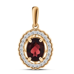 Pandantiv din aur roz cu pietre Cubic Zirconia Incolor, Granat