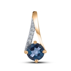 Pandantiv din aur roz cu pietre Cubic Zirconia Incolor, Topaz London