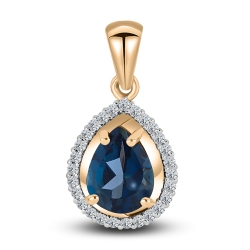 Pandantiv din aur roz cu pietre Cubic Zirconia Incolor, Topaz London