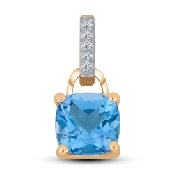 Pandantiv din aur roz cu pietre Cubic Zirconia Incolor, Topaz Swiss