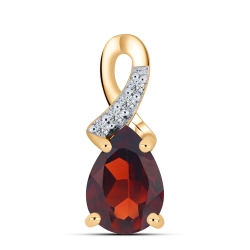 Pandantiv din aur roz cu pietre Cubic Zirconia Incolor, Granat
