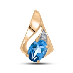 Pandantiv din aur roz cu pietre Cubic Zirconia Incolor, Topaz Swiss