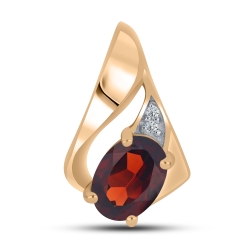 Pandantiv din aur roz cu pietre Cubic Zirconia Incolor, Granat