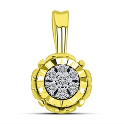 Pandantiv din aur galben cu pietre Diamant