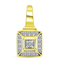 Pandantiv din aur alb cu pietre Diamant