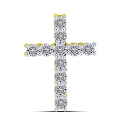 Cruce din aur galben cu pietre Diamant