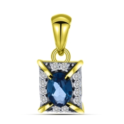 Pandantiv din aur galben cu pietre Diamant, Topaz London