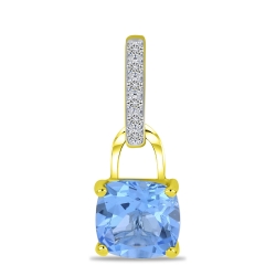 Pandantiv din aur galben cu pietre Diamant, Topaz Swiss