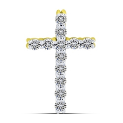 Cruce din aur galben cu pietre Diamant