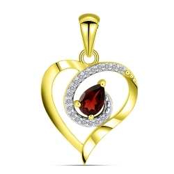 Pandantiv din aur galben cu pietre Diamant, Granat