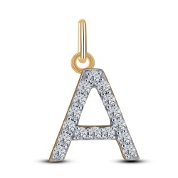 Pandantiv din aur roz cu pietre Cubic Zirconia Incolor