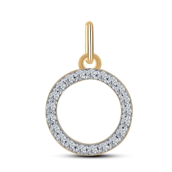 Pandantiv din aur roz cu pietre Cubic Zirconia Incolor