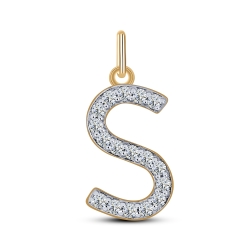 Pandantiv din aur roz cu pietre Cubic Zirconia Incolor