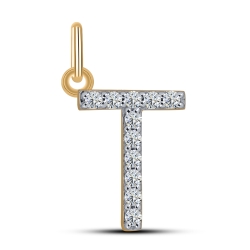 Pandantiv din aur roz cu pietre Cubic Zirconia Incolor