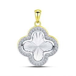 Pandantiv din aur galben cu pietre Cubic Zirconia Incolor