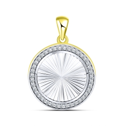 Pandantiv din aur galben cu pietre Cubic Zirconia Incolor