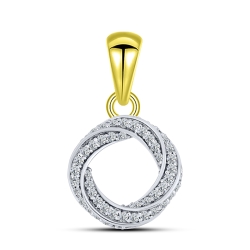 Pandantiv din aur galben cu pietre Cubic Zirconia Incolor