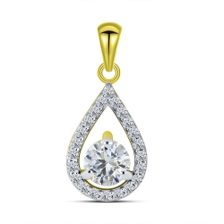 Pandantiv din aur galben cu pietre Cubic Zirconia Incolor