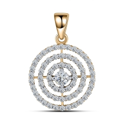 Pandantiv din aur roz cu pietre Cubic Zirconia Incolor