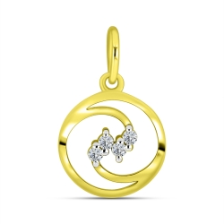 Pandantiv din aur galben cu pietre Cubic Zirconia Incolor