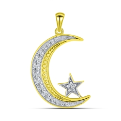 Pandantiv din aur galben cu pietre Cubic Zirconia Incolor