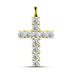 Pandantiv din aur galben cu pietre Cubic Zirconia Incolor