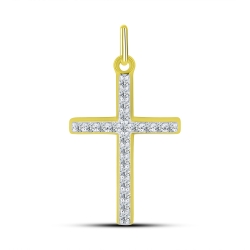 Pandantiv din aur galben cu pietre Cubic Zirconia Incolor