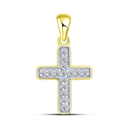 Pandantiv din aur galben cu pietre Cubic Zirconia Incolor