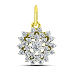 Pandantiv din aur galben cu pietre Cubic Zirconia Incolor