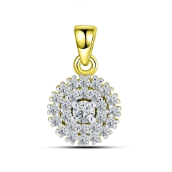 Pandantiv din aur galben cu pietre Cubic Zirconia Incolor