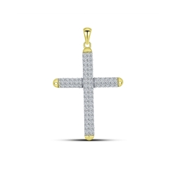 Pandantiv din aur galben cu pietre Cubic Zirconia Incolor