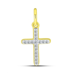 Pandantiv din aur galbencu pietre Cubic Zirconia Incolor