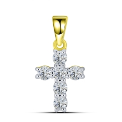 Pandantiv din aur galben cu pietre Cubic Zirconia Incolor