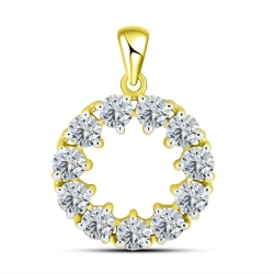 Pandantiv din aur galben cu pietre Cubic Zirconia Incolor