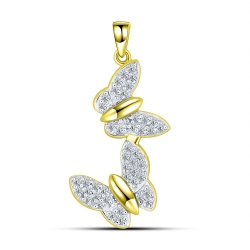 Pandantiv din aur galben cu pietre Cubic Zirconia Incolor