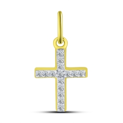 Pandantiv din aur galben cu pietre Cubic Zirconia Incolor