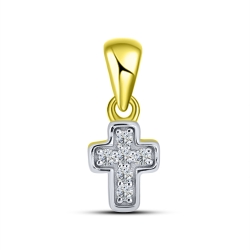 Pandantiv din aur galben cu pietre Cubic Zirconia Incolor
